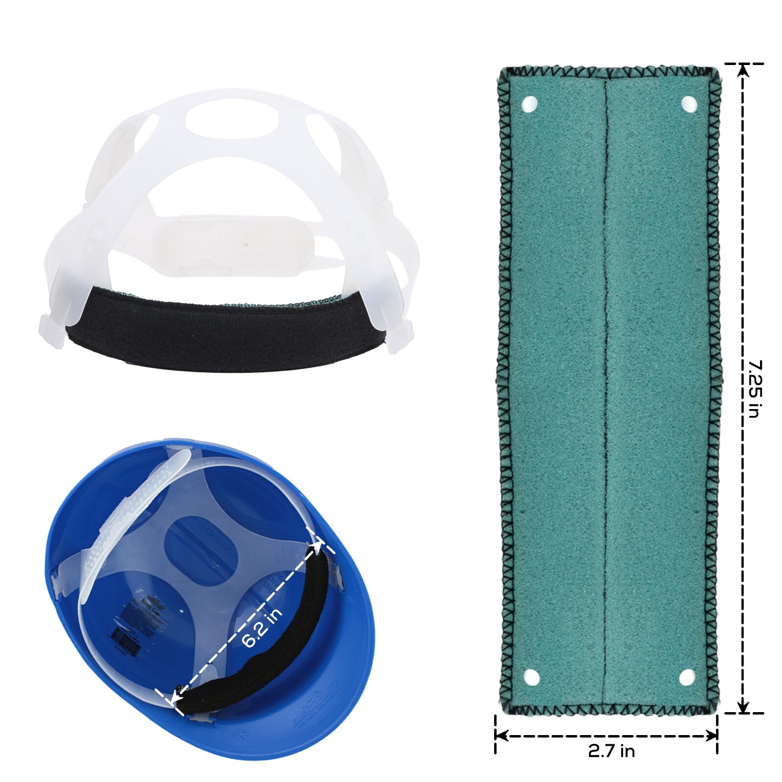 12 Pack Replacement Sweatband For Hard Hats/Bump Caps, Blue/Black