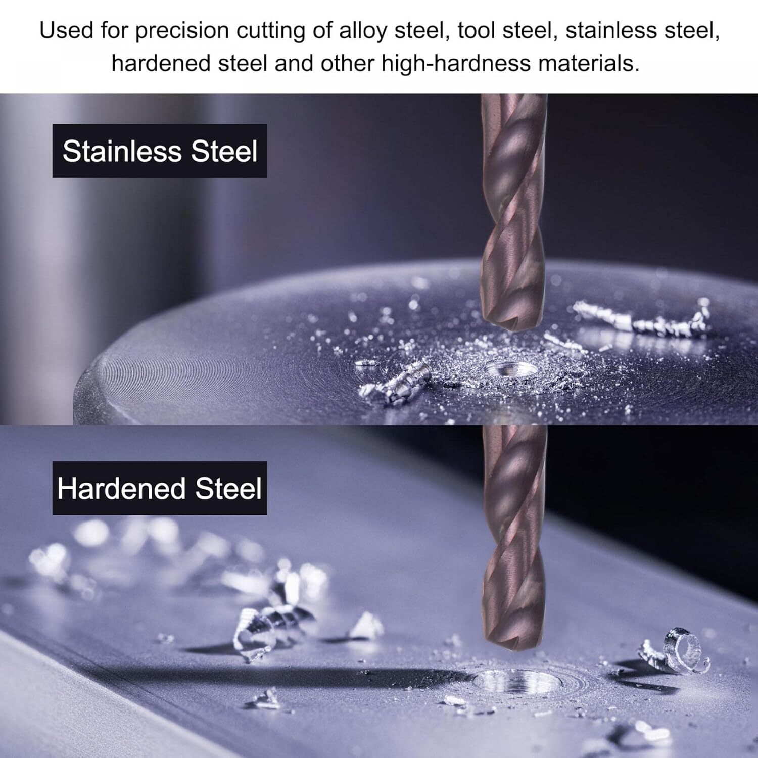 HRC65 TiCN Coated Solid Carbide Drill Bit – 2-Flute CNC Tungsten 1.0mm-4.0mm
