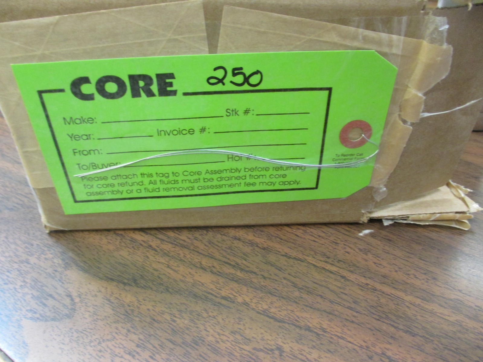 Core Tag Green With Wires – Auto Part Core Tags approximately 250 Tags in box