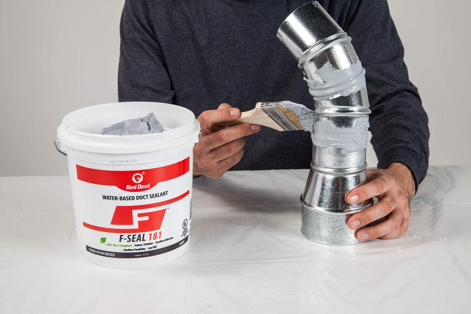 Red Devil F~Seal 181 Fiber Reinforced Duct Sealant 1 Gallon Gray