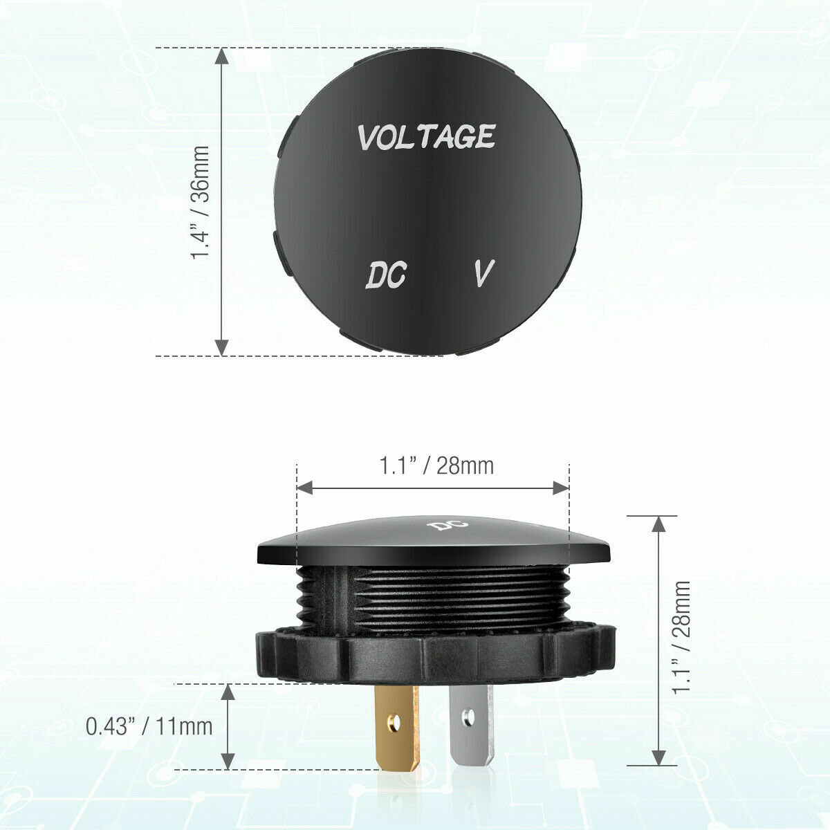 12V-24V Car Marine Motorcycle Red LED Digital Volt meter Voltage Battery Gauge