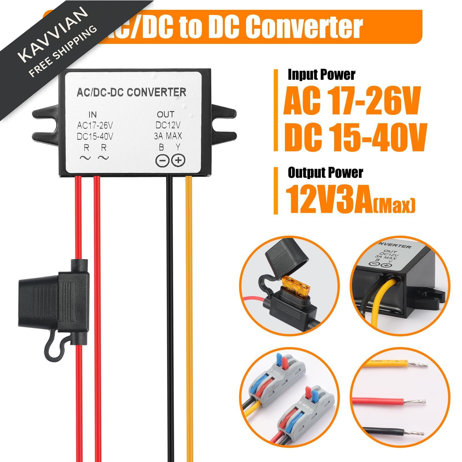 Mzhou IP67 Waterproof AC/DC Power Supply to 12V 3A 36W White-AC/DC DC12V3A