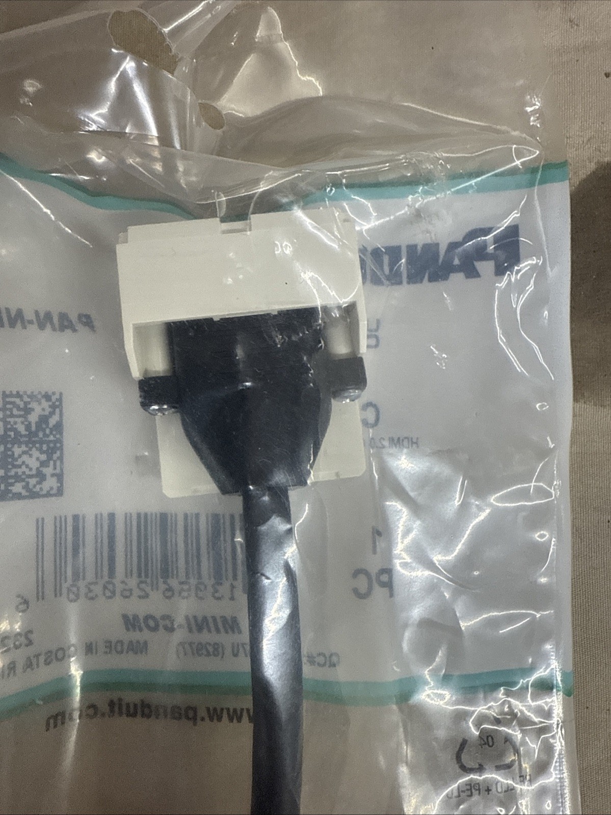 Panduit CMHDMITIW HDMI 2.0 Coupler Module With Pigtail – 1