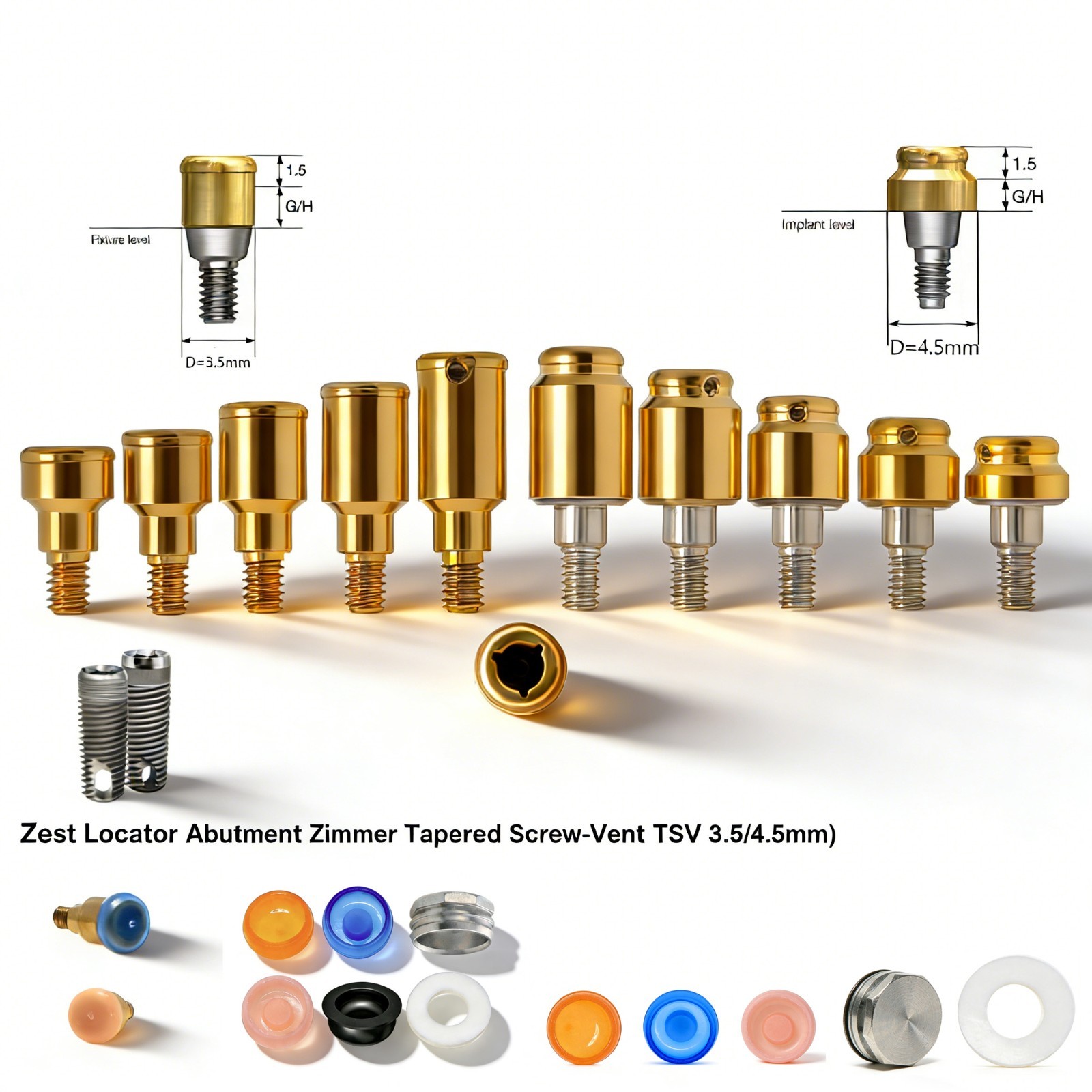 US Dental Ti abutment compatible Zest locator Anchor for ZIMMER TSV 3.5mm/4.5mm