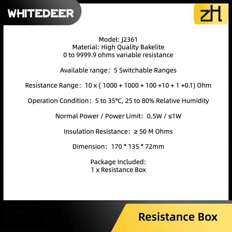 Resistor Resistance Precision Variable Decade Resistor Resistance Box 9999.9Ω