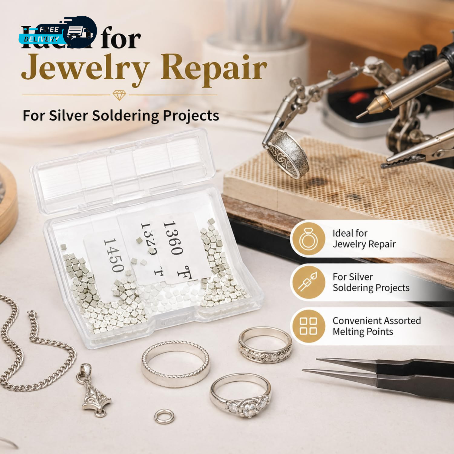 500 Pcs 4.5 Grams Silver Solder for Jewelry Making Silver Solder Precut.