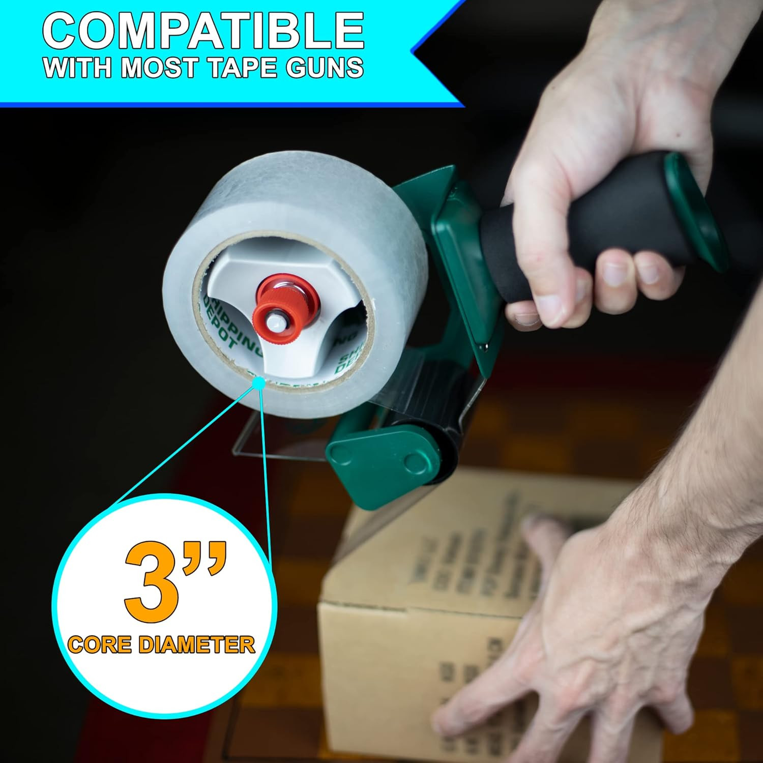 Clear Packing Tape (12 Rolls) Light Weight 1.6 Mil – 2 Inch X 110 Yards Refill f