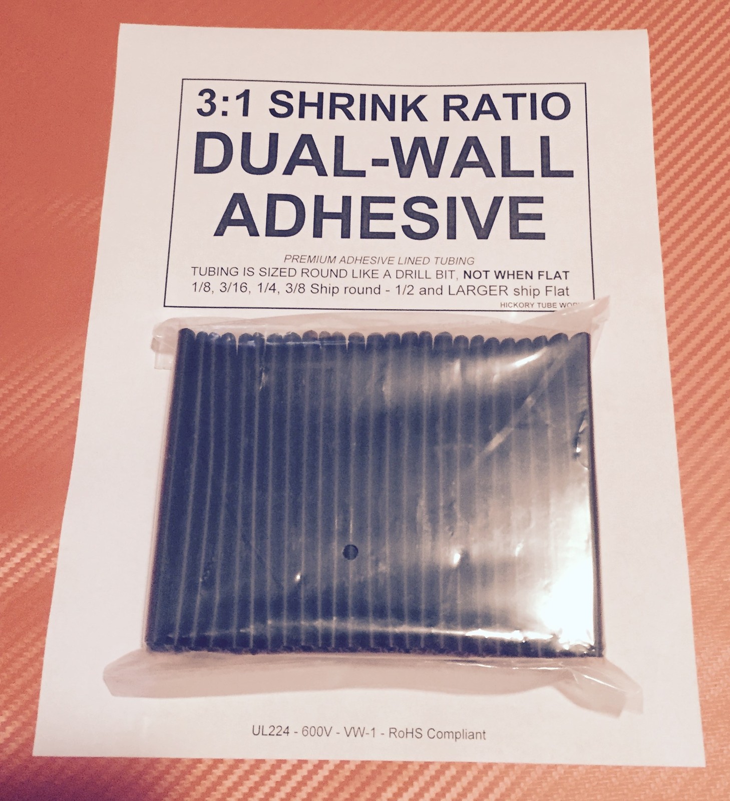 1/8″ / 3mm I.D Black (4″ 100pcs) Dual-Wall Adhesive Lined 3:1 Heat Shrink Tubing