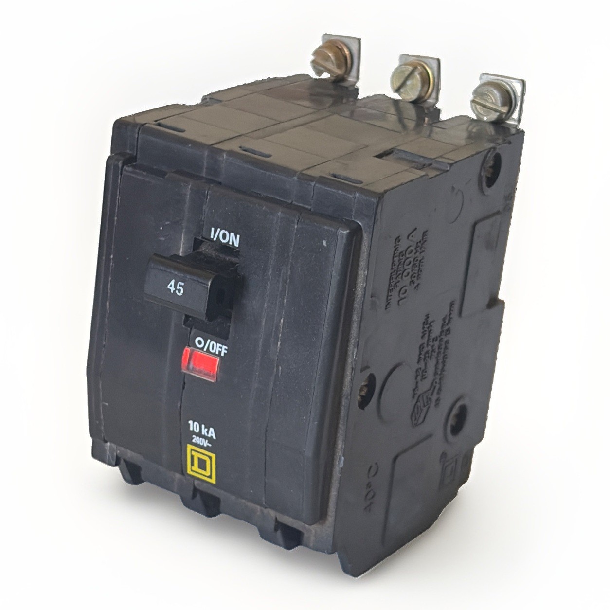 Square D QOB345 45A 3-Pole 240V Bolt-On Circuit Breaker Trip Indicator 10k New