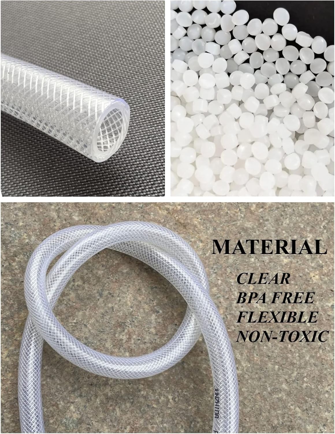 10 Ft High Pressure Braided PVC Tubing – 3/4″ ID x 1″ OD, Non-Toxic & BPA Free