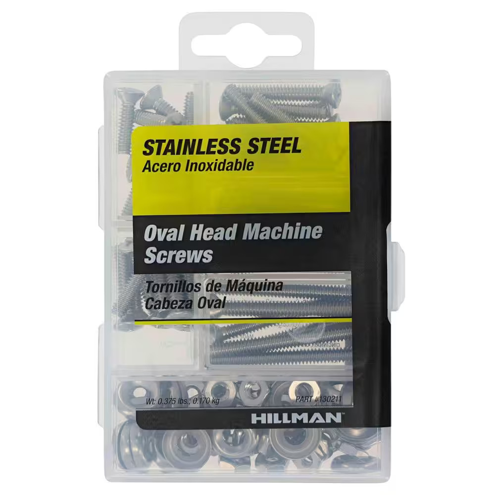Stainless Steel Oval Head Phillips Machine Screw Assorted Kit (106-Pack)