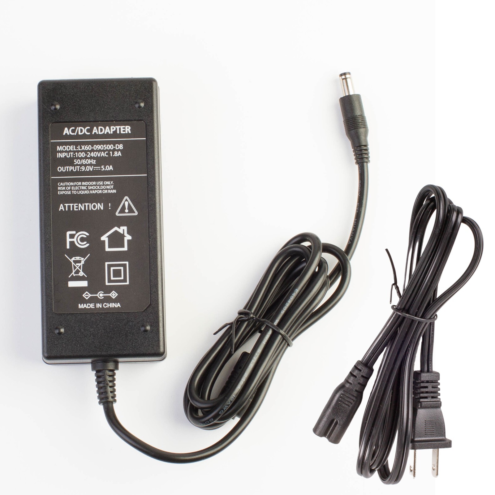 9v 5A Power Supply Adapter 45w AC 100 to DC 9v 5.5 x 2.1mm plug