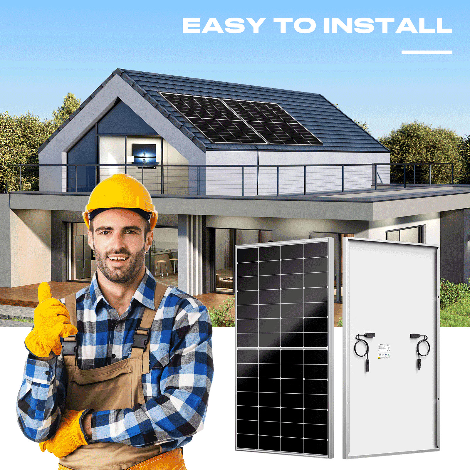 350W Mono Solar Panel 25.2% High Efficiency Farm Home Shed Rooftop On/Off Grid