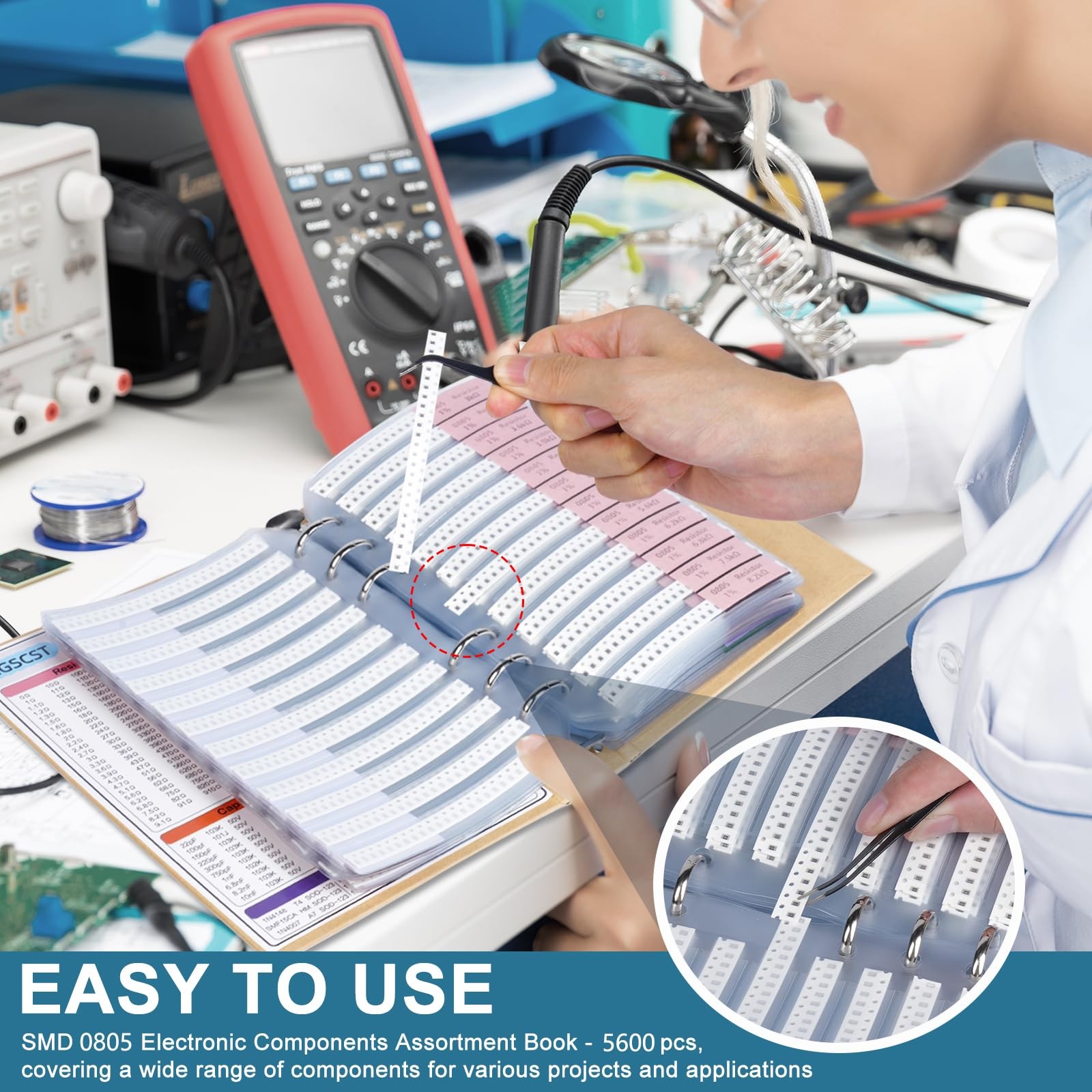 EGSCST 5600PCS 0805 SMD Resistor Kit from 0Ω to 10MΩ 1%, Electronics Componen…