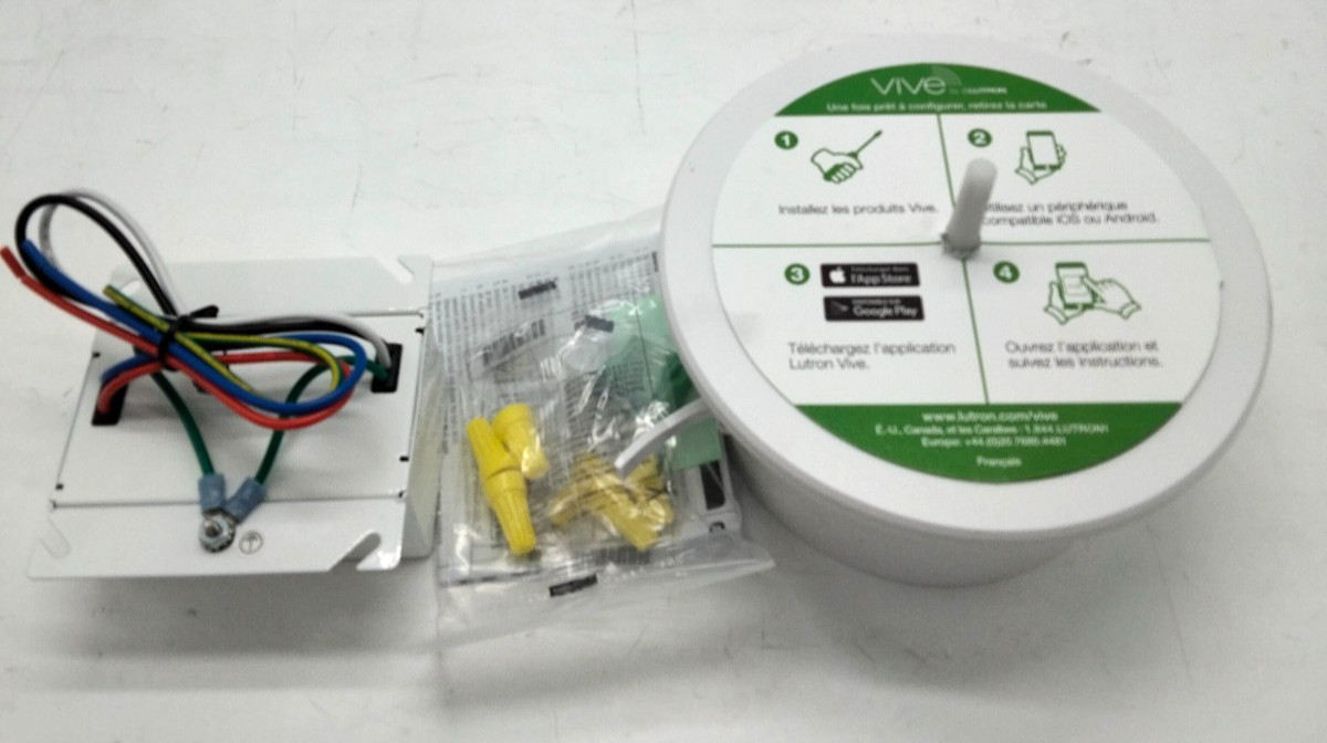 Lutron HJS-2-FM HJS-2 PS-J-20W-UNV Vive Hub Flush Mount Adapter power supply