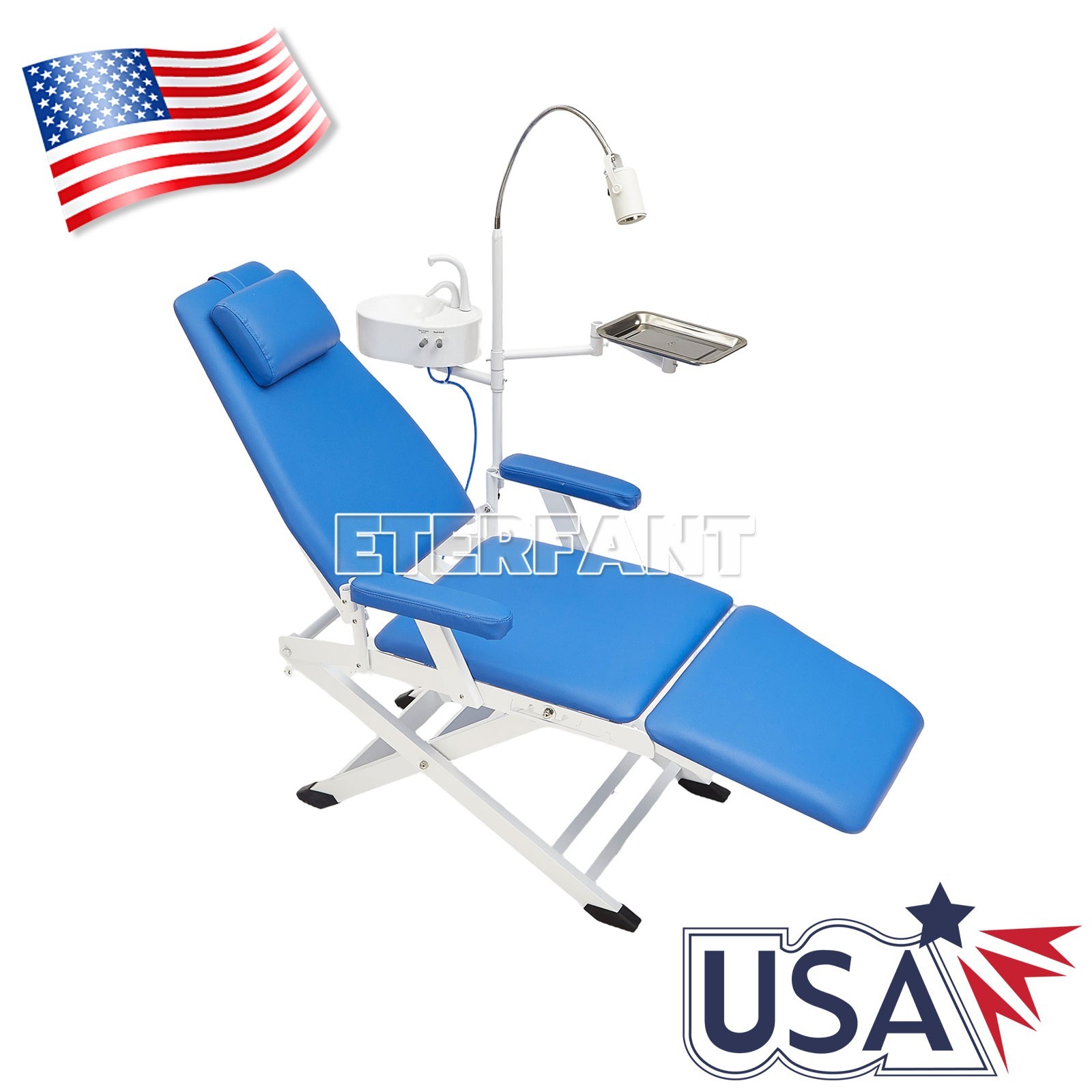 Portable Dental Folding Chair+Exam LED Light/6 LED Shadowless Oral Lamp Light