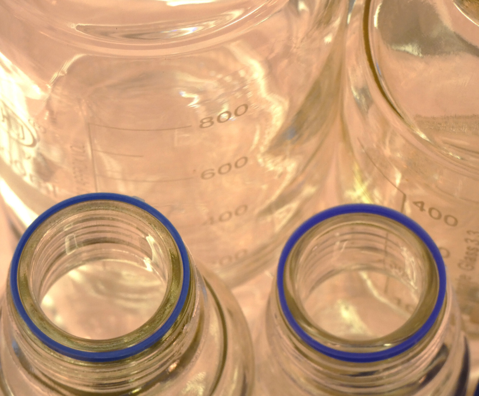 Glass Media Bottle 100ml 250ml 500ml 1000ml Borosilicate GL45 Cap Autoclavable
