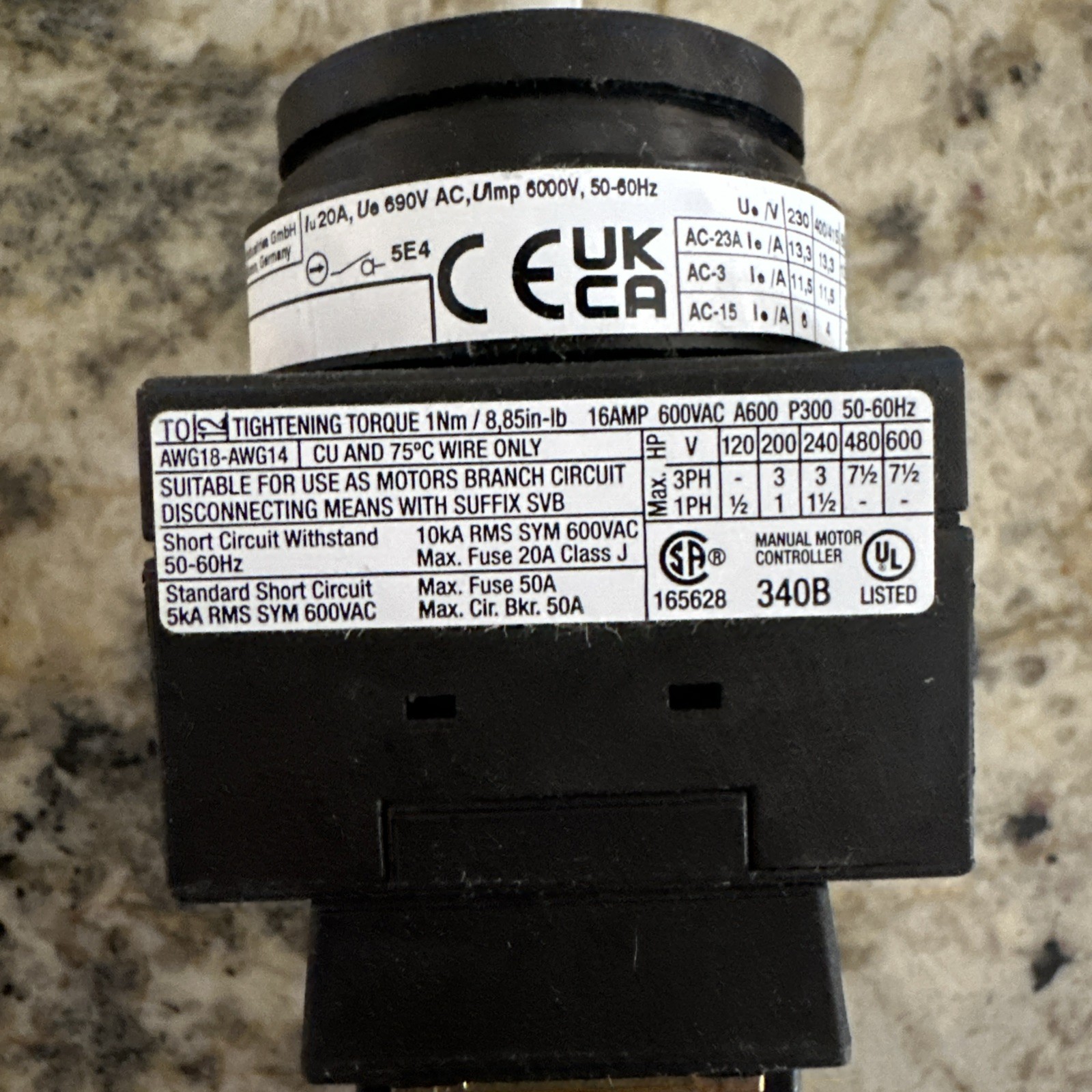 EATON T0-1-102/EA/SVB,Main switch 20A 2pole Rotary Cam Switch Rotary Disconnects