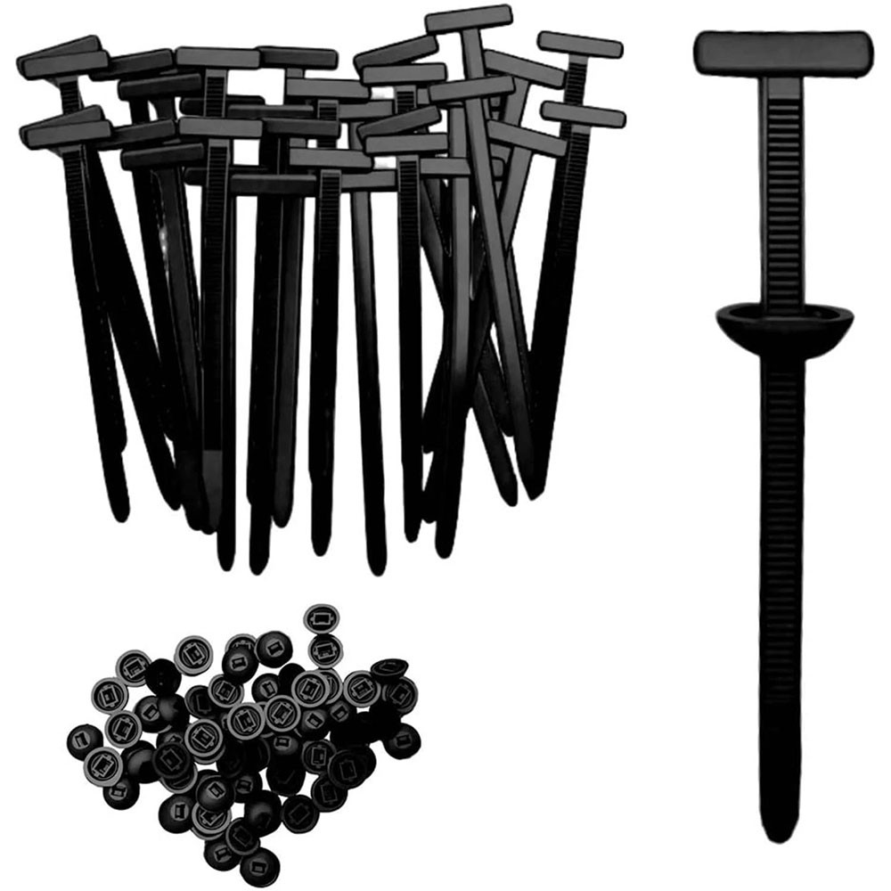 10/50/100 Nylon Universal Cable Tie Buckle – Heavy Duty Sided Snap Fit Black