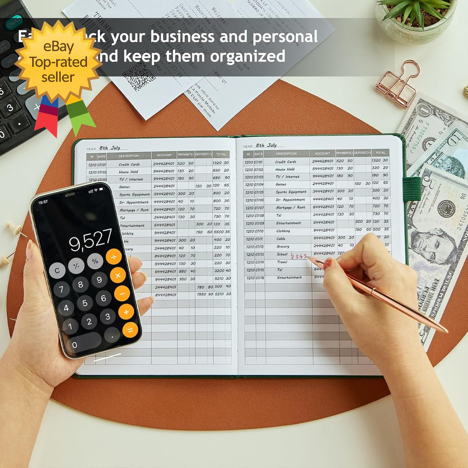 Accounting Ledger Book Business Expense Tracker Notebook Personal Finance Check