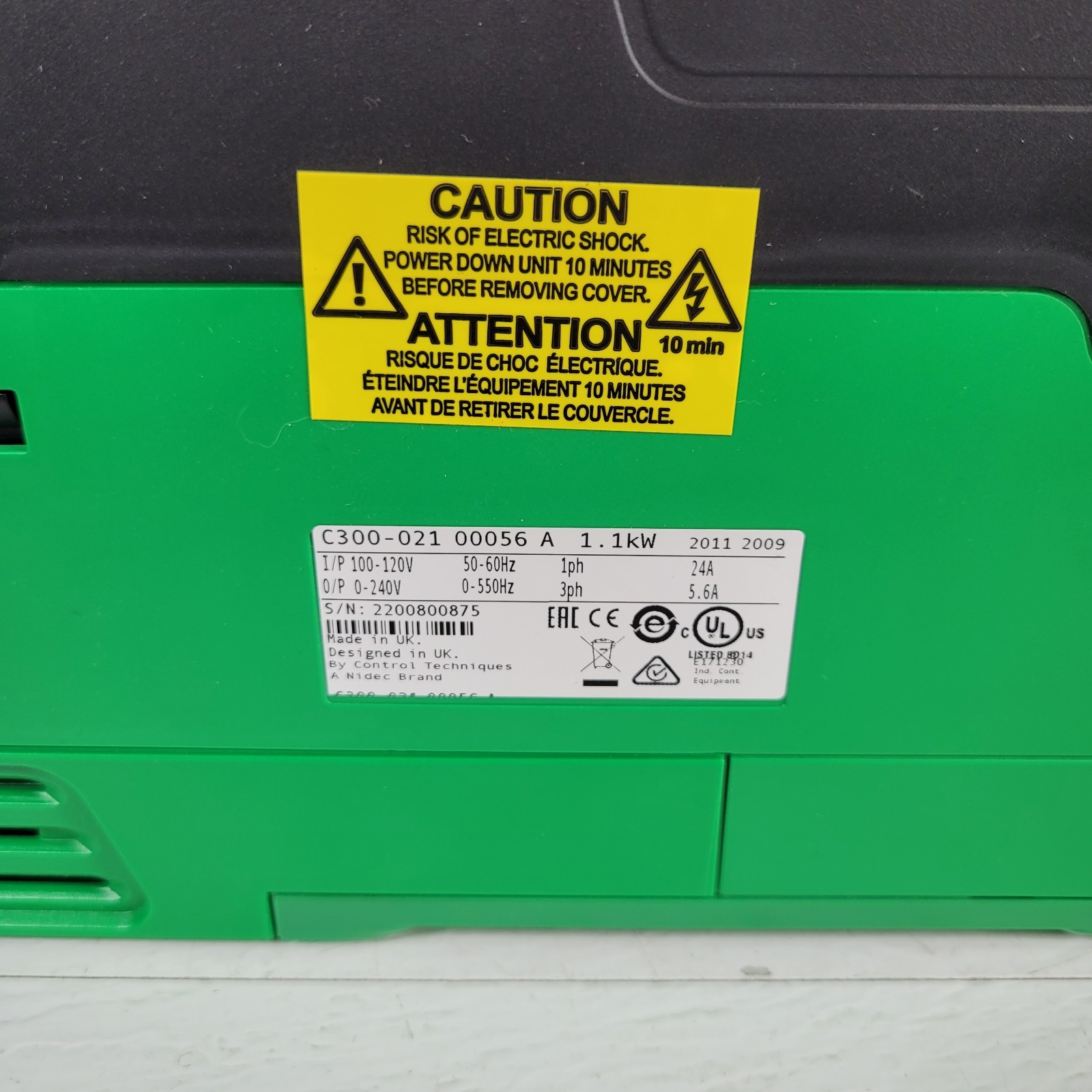 Nidec Commander C 1.1 kW C300-021 00056 A101 00 AB100 Control FRITSCH 86.4506.00
