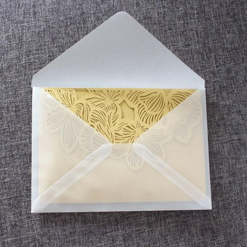 20 PCS 5×7 Inch A7 Plain Transparent Vellum Envelopes Wedding Invitations