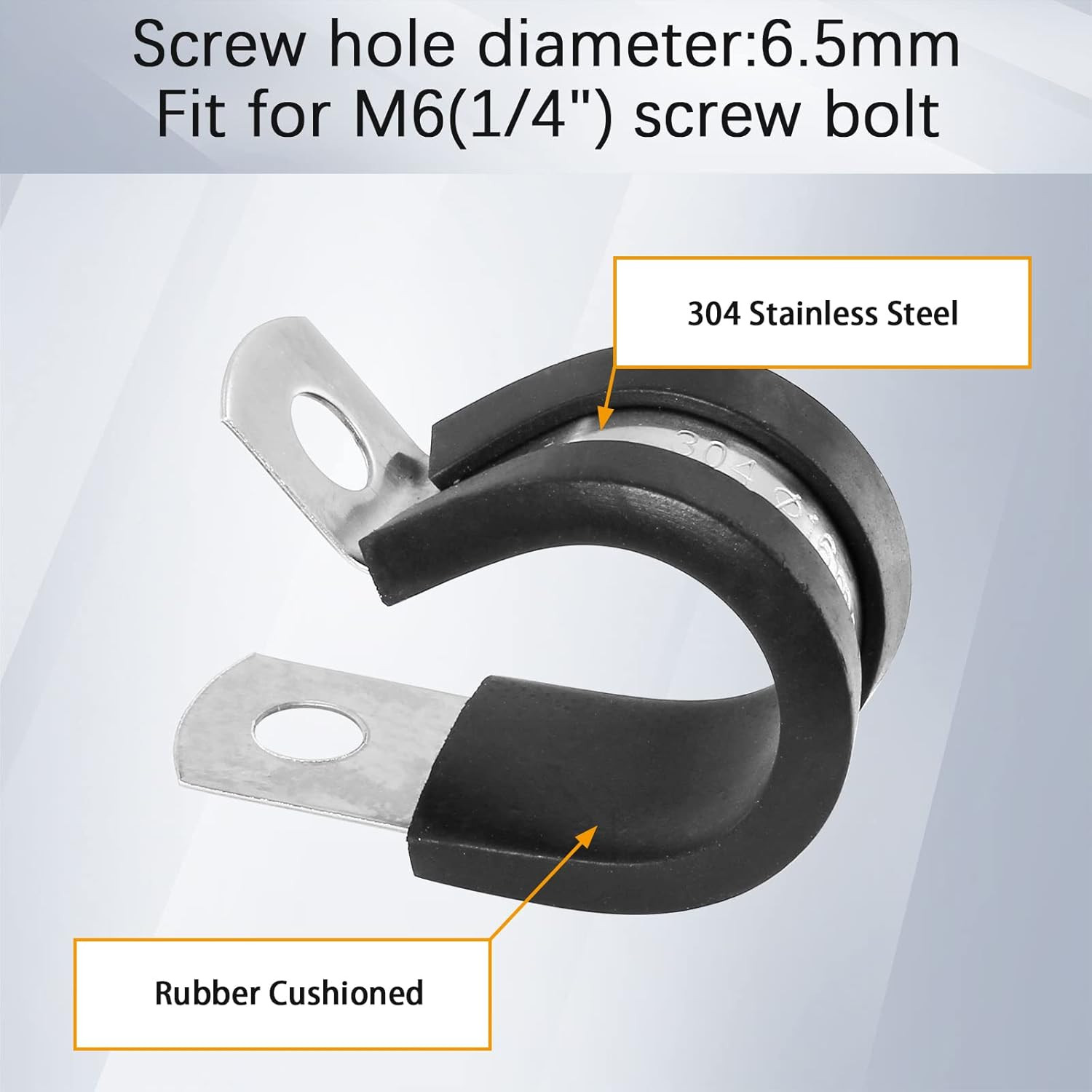 20Pcs 5/8 Inch Stainless Steel Cable Clamps, Rubber Cushioned Insulated Pipe Cla