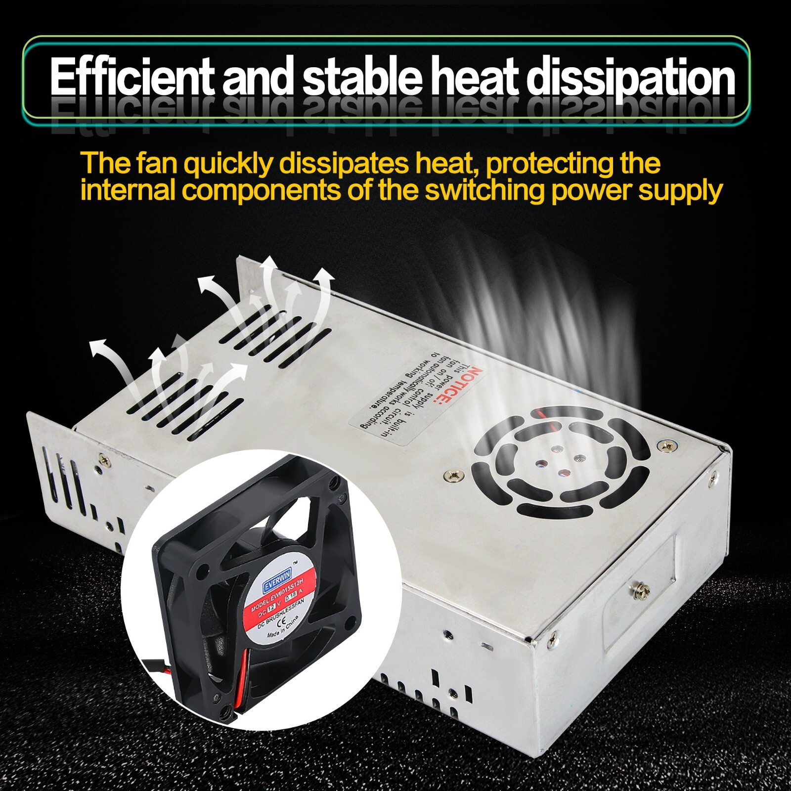 【US】36V Adjustable AC to DC Switching Power Supply 0-36V 16.6A 600W for LED/CNC