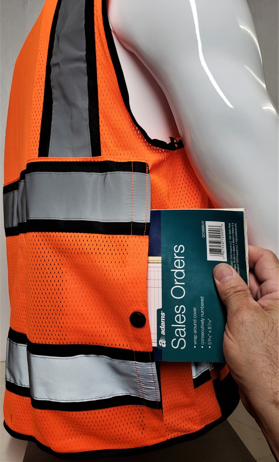 FX HIGH VISIBILITY Surveyor Two Tones Orange Safety Vest Mesh front & back