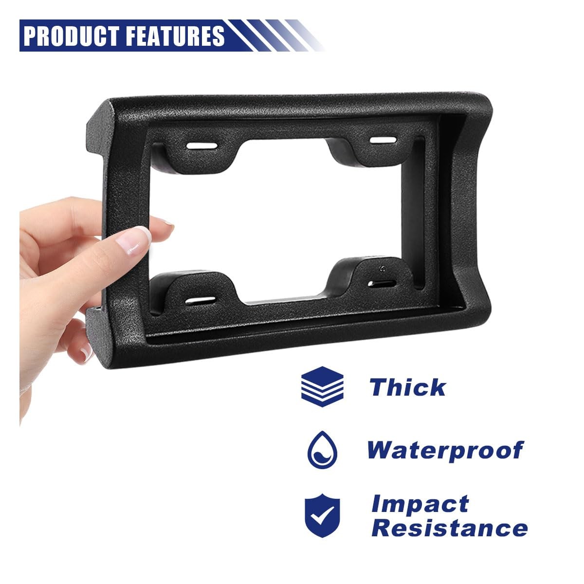 License Plate Bumper Guard, 2.3″ Thick Rubber License Plate Mount, Universal …