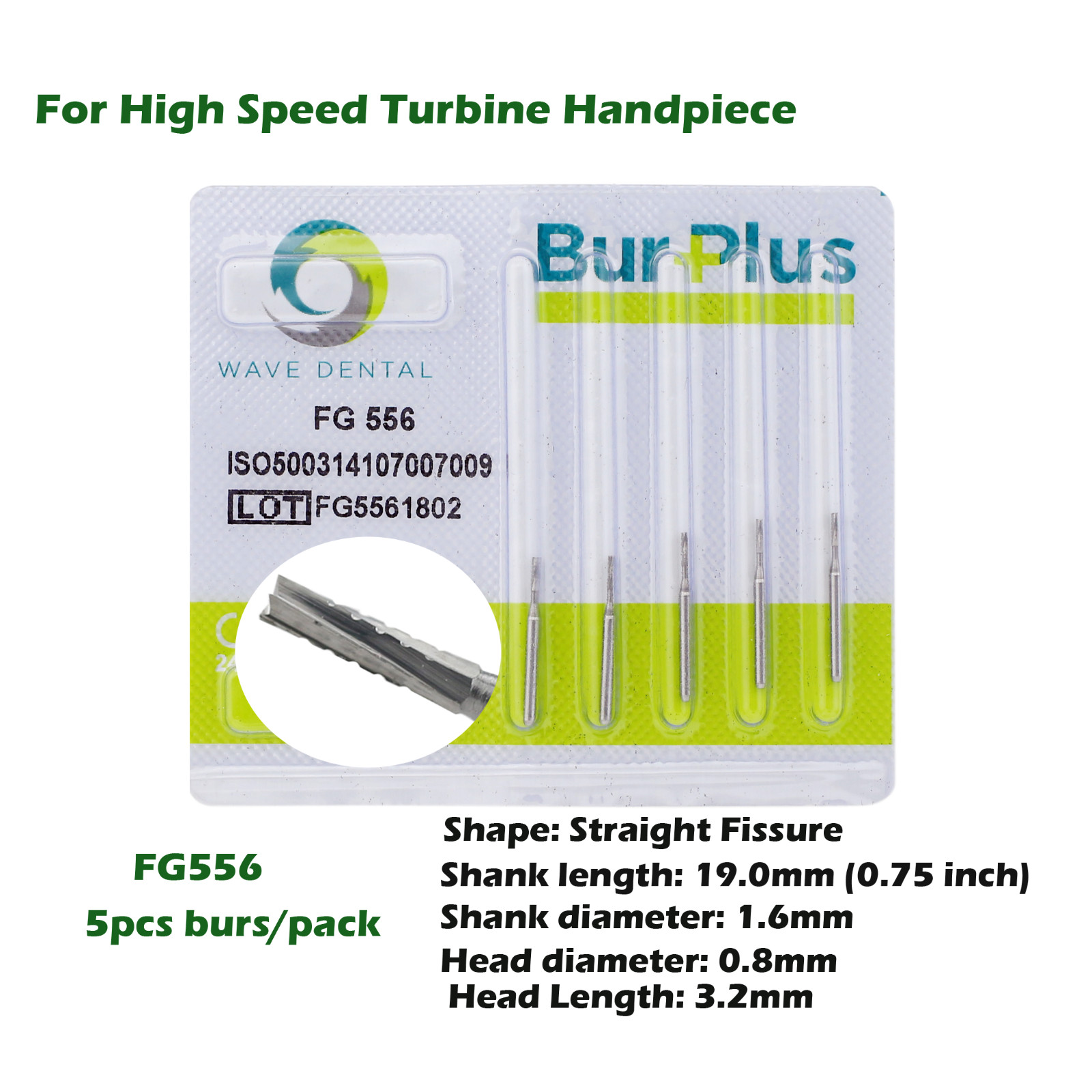 Wave Dental Surgical Carbide Burs Long Shank 556 557 557L 558 FG SURG High Speed