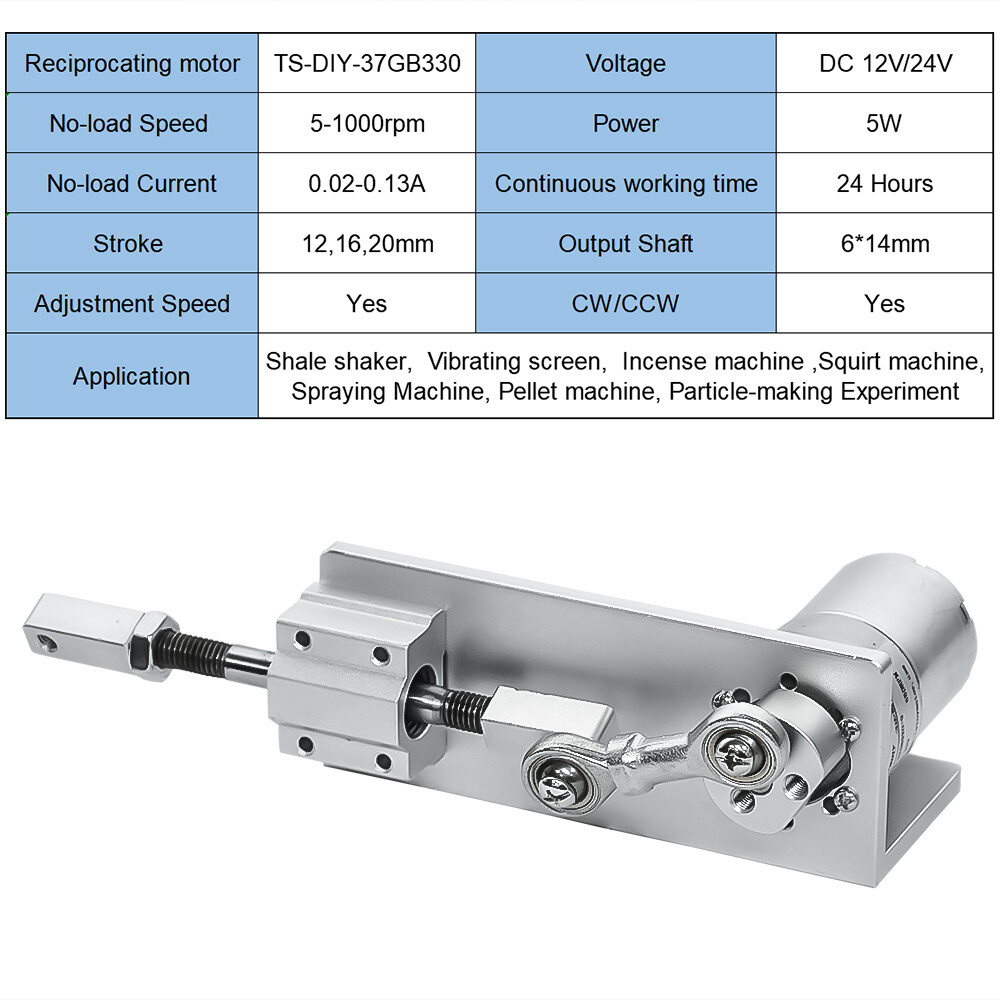 DIY Design Reciprocating Cycle Linear Actuator Motor Electric Motor Gear Box