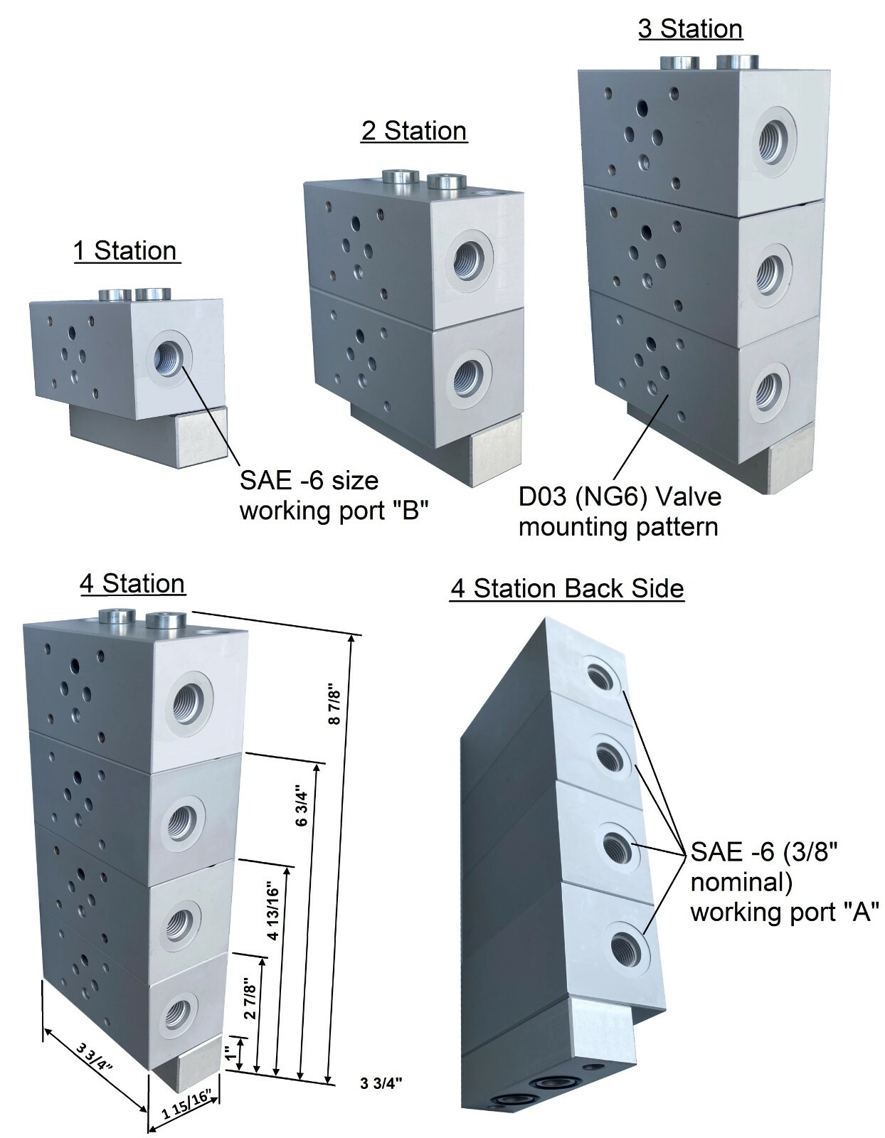 Hydraulic Valve Stacking Blocks for Fluidhaus Power Unit SCO series,SCO-D Series