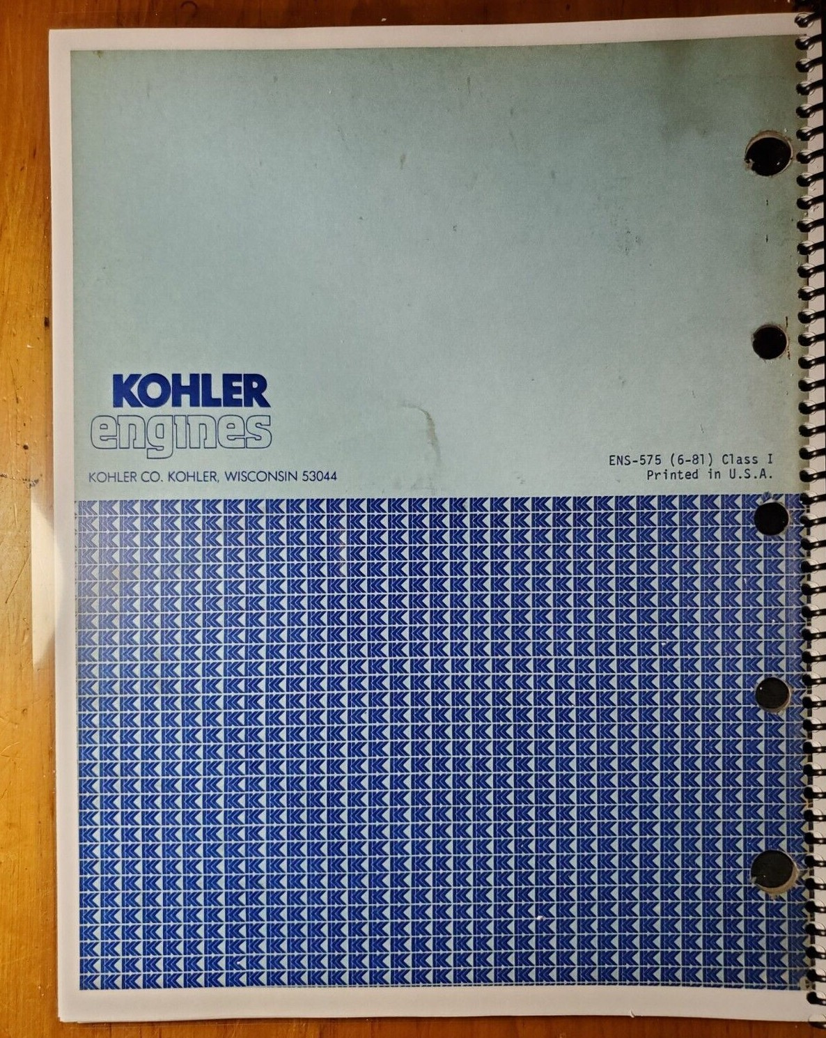 Kohler K91 K141 K161 K181 K241 K301 K321 K341 Single Engine Service Manual 6/81