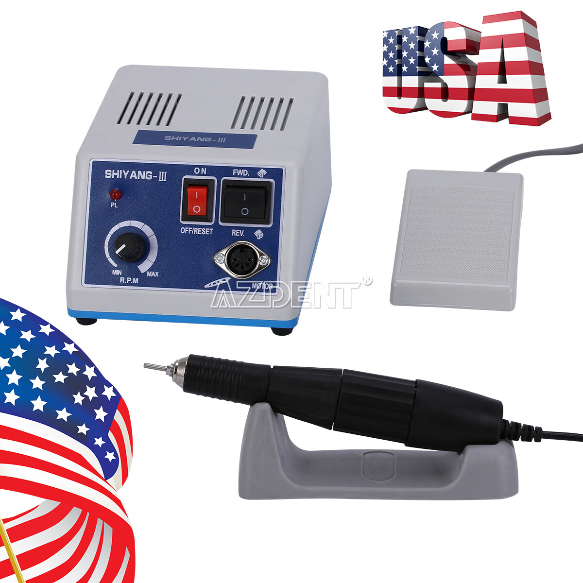Dental Lab Micro Motor Machine/Polishing Handpiece/E-Type /100pc FG Diamond Burs