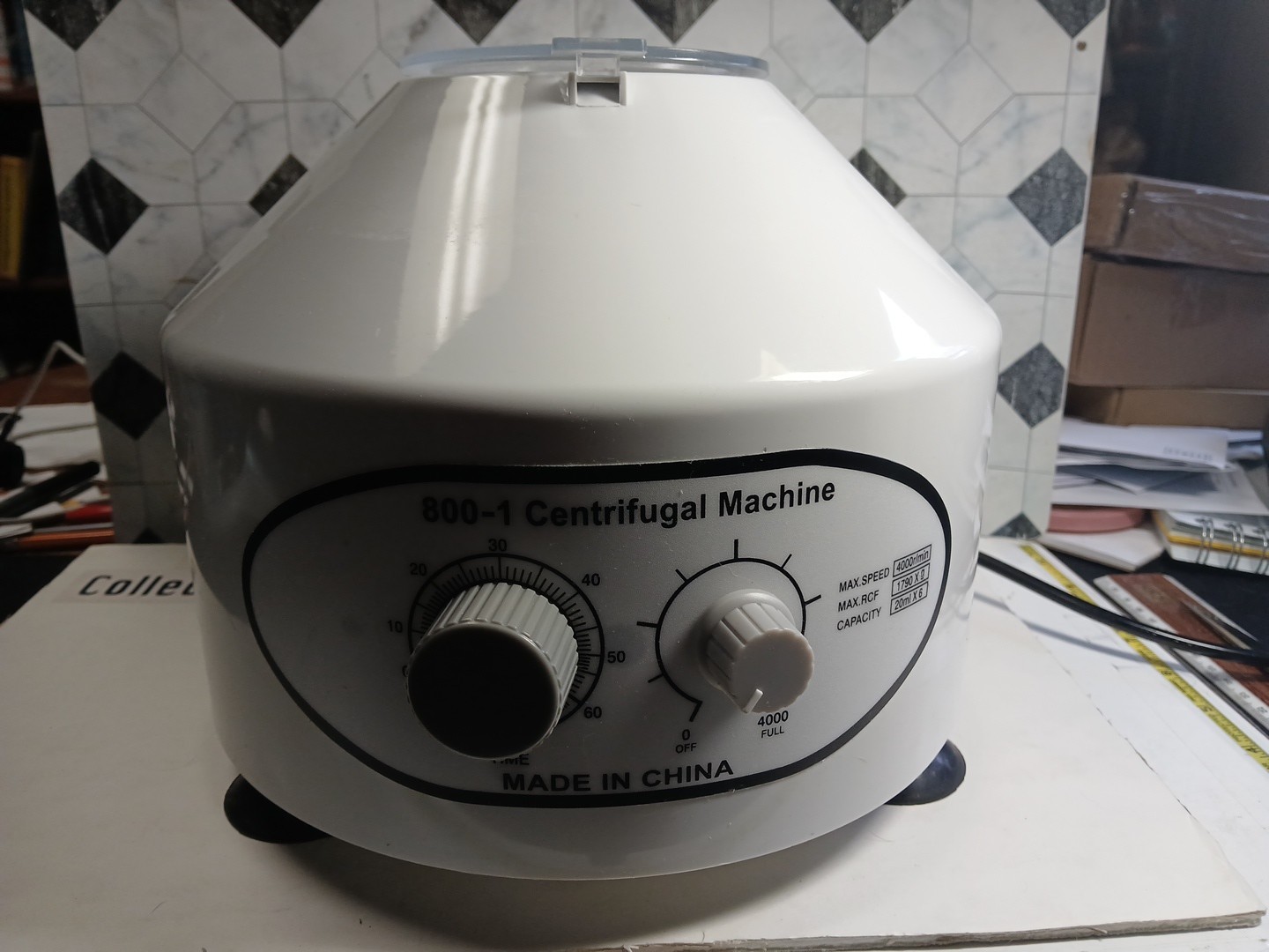 800-1 Electric Centrifuge Machine Lab Medical Practice 110V 4000 rpm