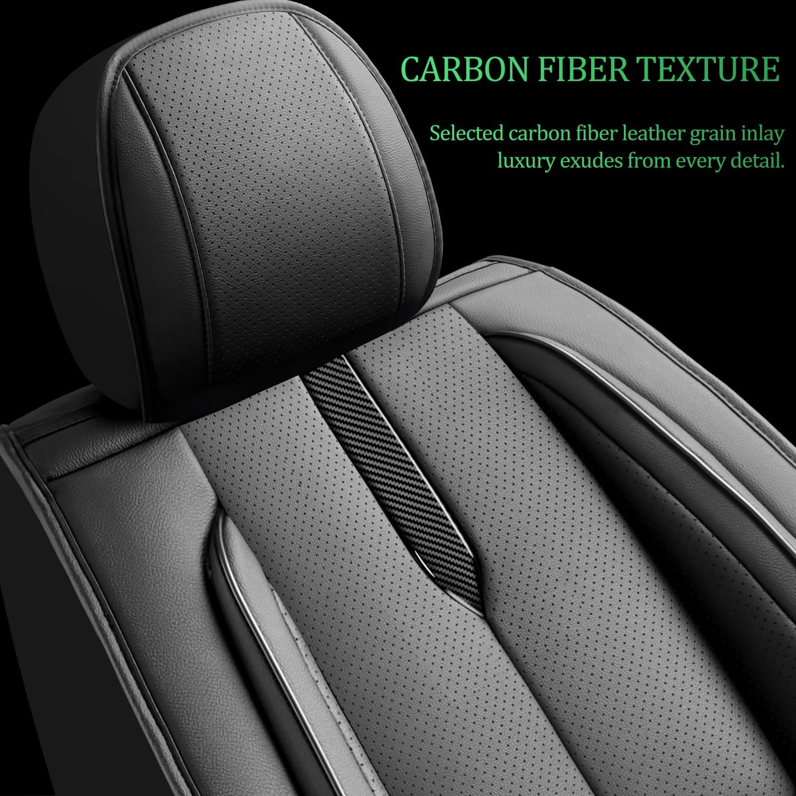 Jeep Patriot 2007-2017 Seat Covers Waterproof Leather Airbag Compatible Black