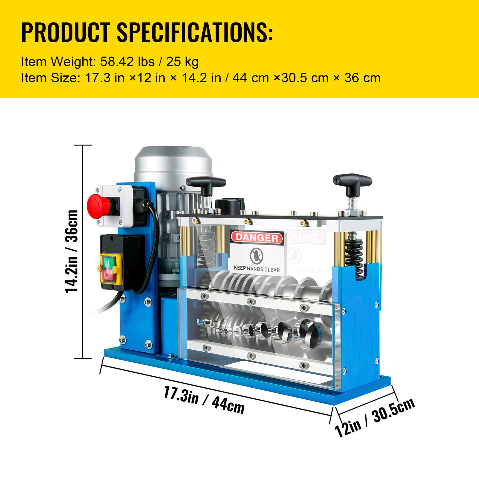 VEVOR 0.06-1.49inch Electric Wire Stripping Machine Power Wire Stripping Machine