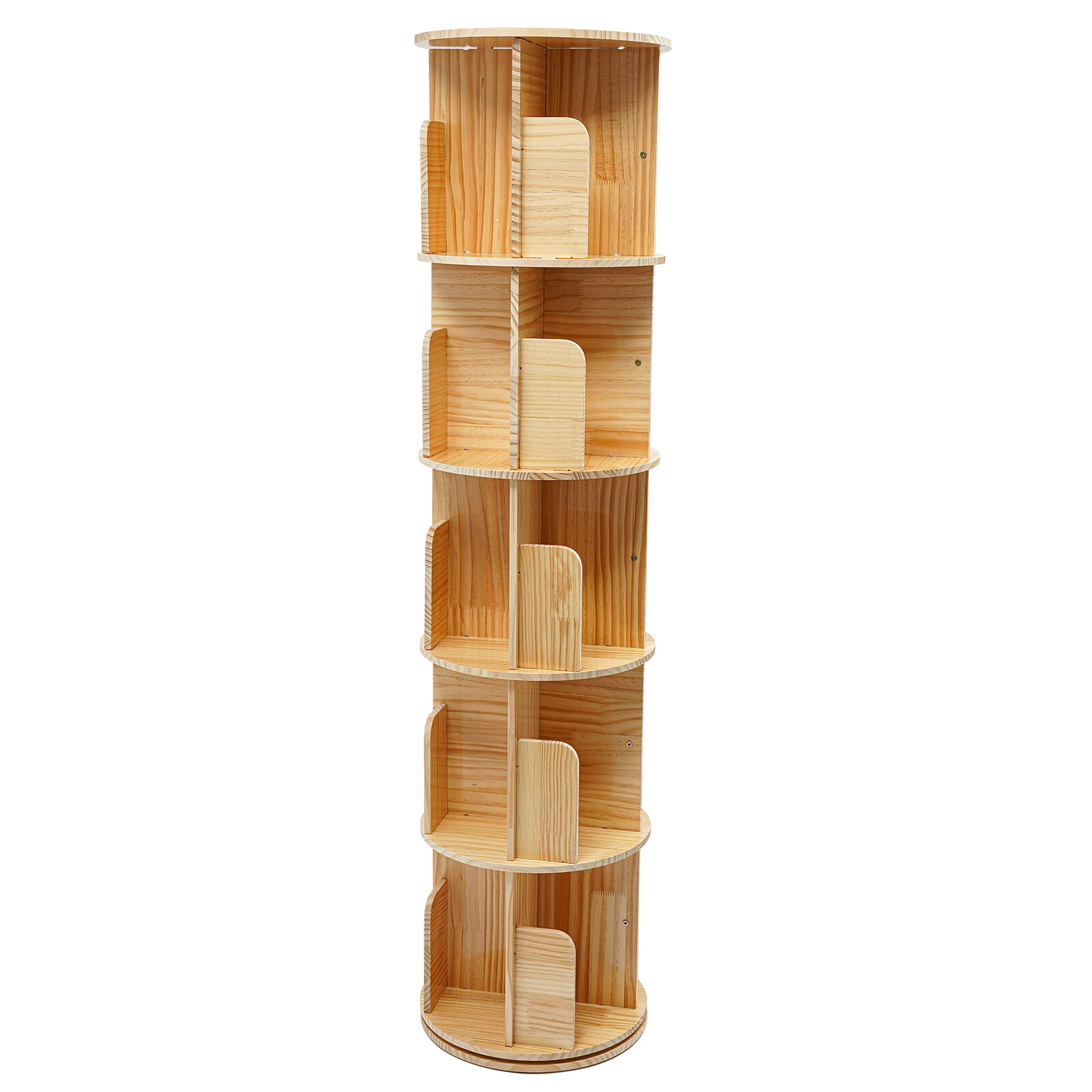 5 Tier Floor Standing Bookcase 360° Rotating Bookcase Floor Standing Bookshelf