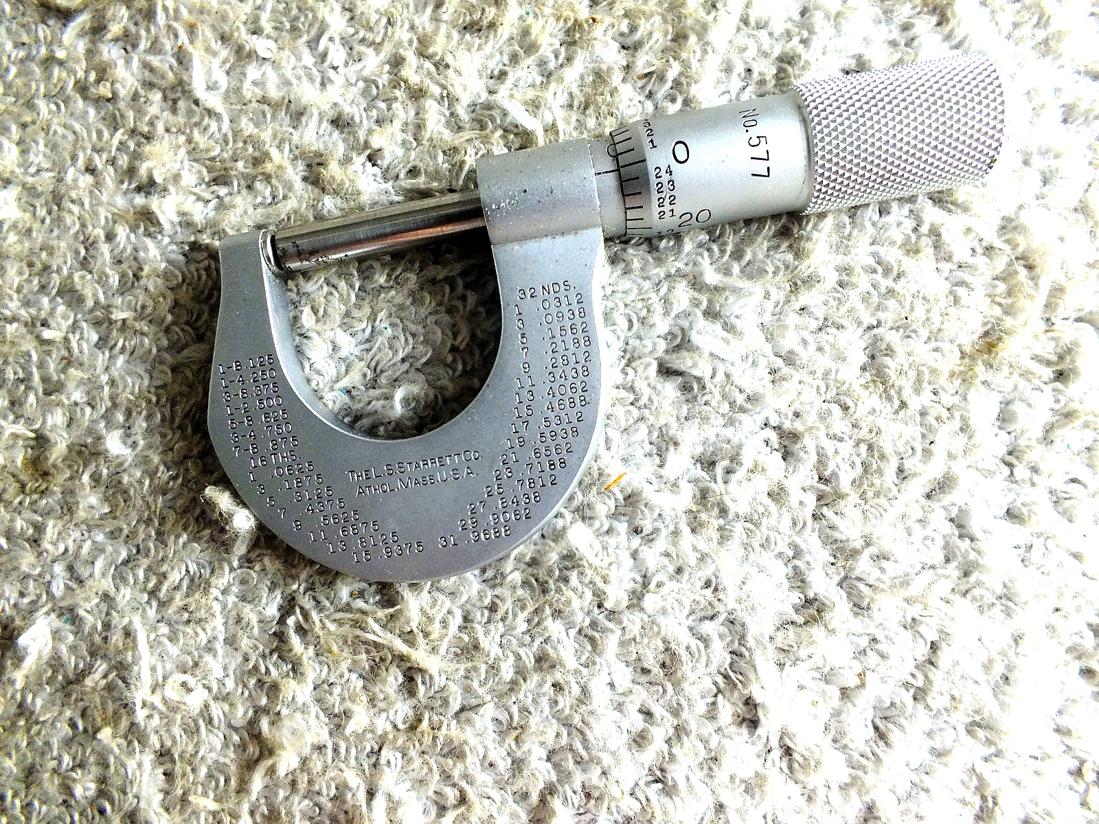 STARRETT # 577 ROUNDED ANVIL TUBING MICROMETER GREAT CLEAN COND SATIN MADE USA