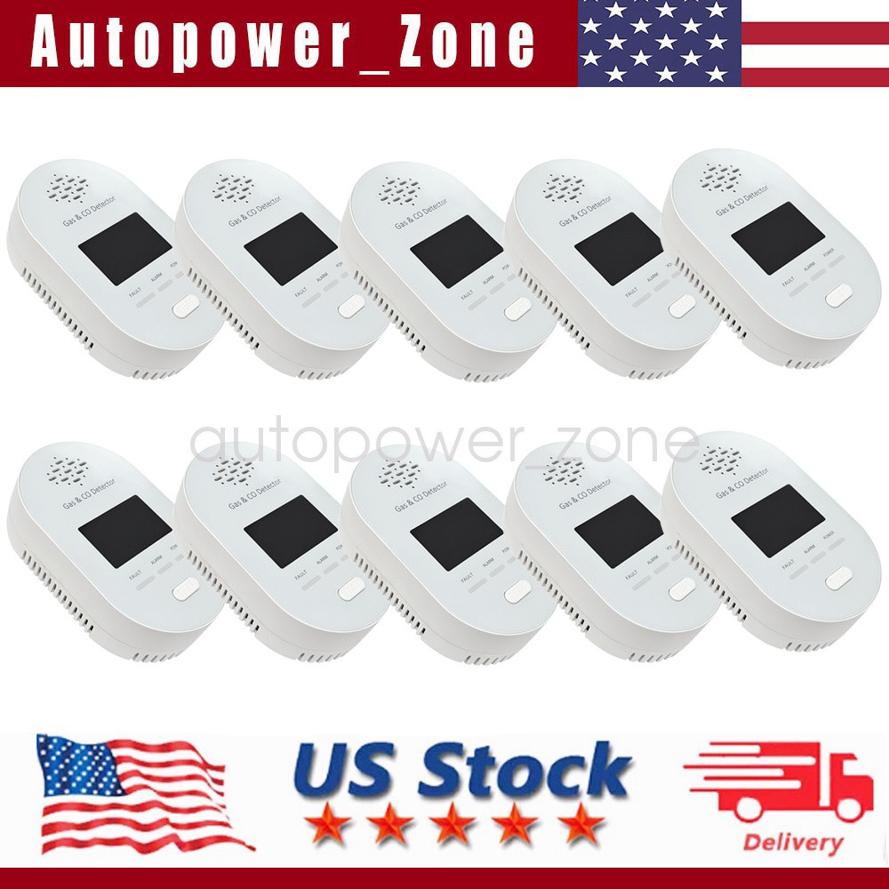 10PC Digital Gas Leak Detector Alarm Sensor Propane Butane Methane Natural Catch