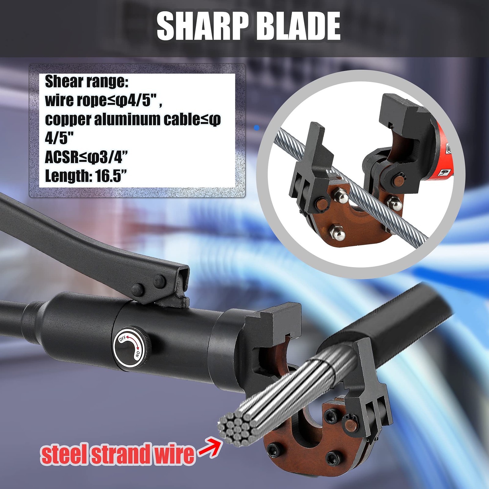 NEWTRY Hydraulic Cable Cutter φ25/32″ 60KN