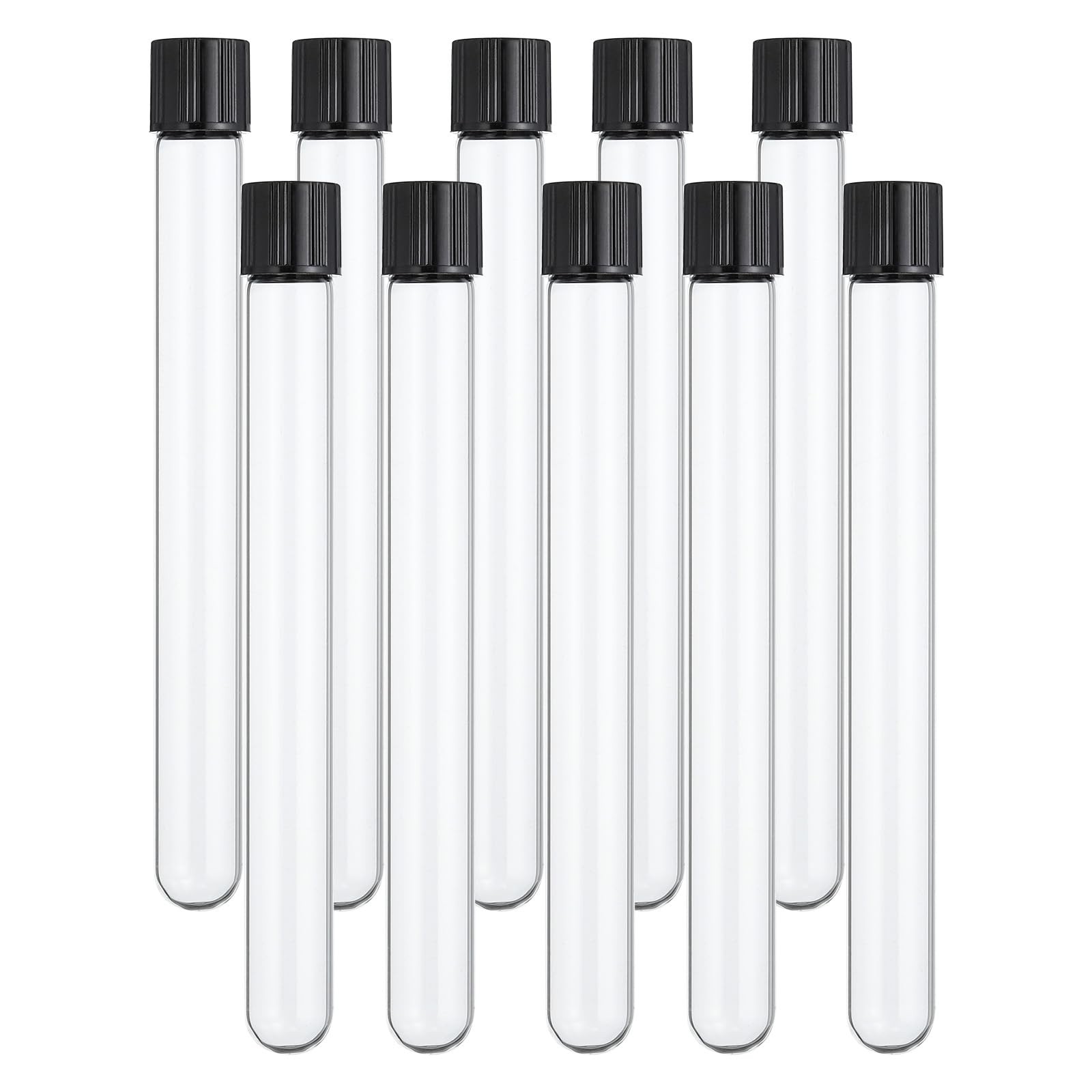 PATIKIL 15ml Test Tubes, 10pcs 5.91×0.63in Glass Clear Round Bottom Test Tube…