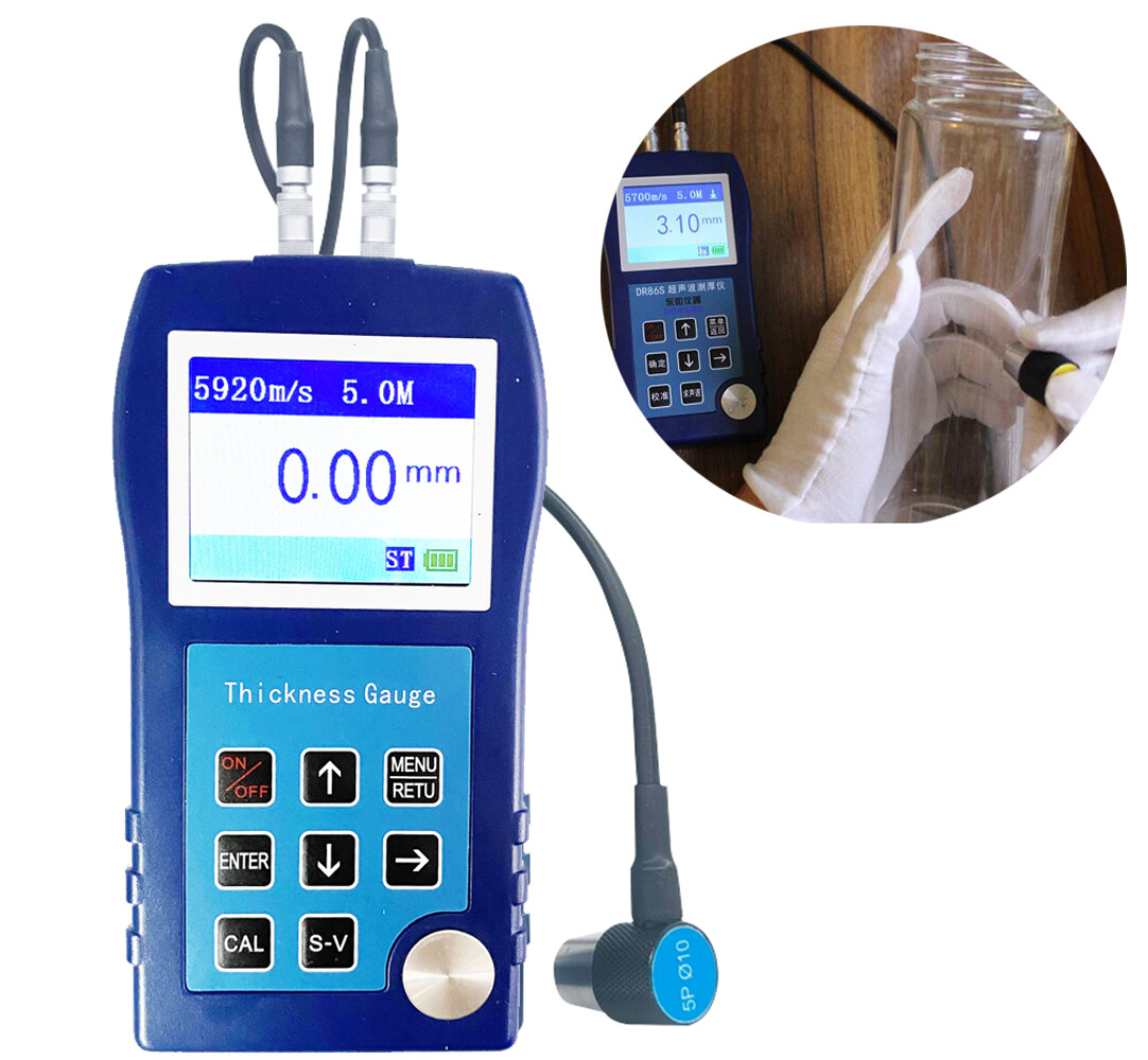 Digital Ultrasonic Thickness Tester Gauge Steel Copper Metal Plastic 0.9-300mm