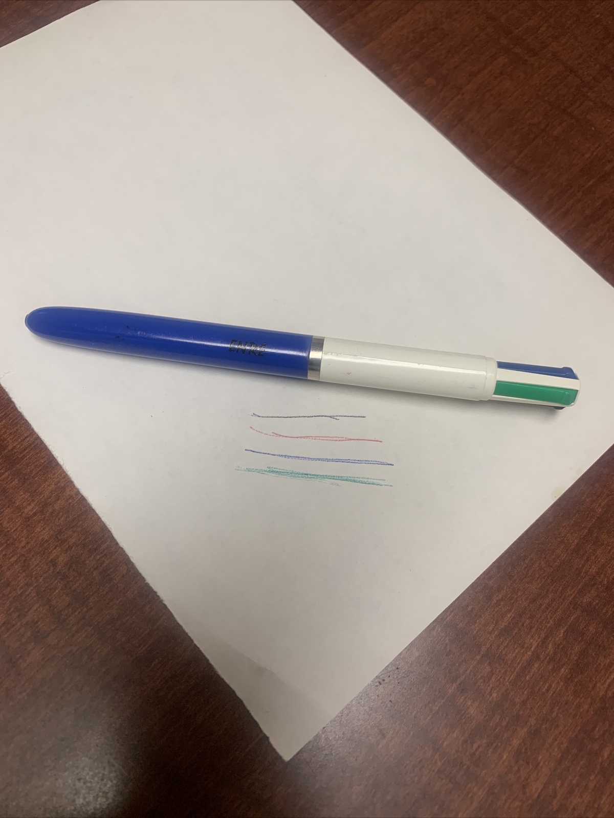 Vtg Classic Enre 4 Color Fashion Ball Point Pen BLUE, RED, GREEN, BLACK Korea