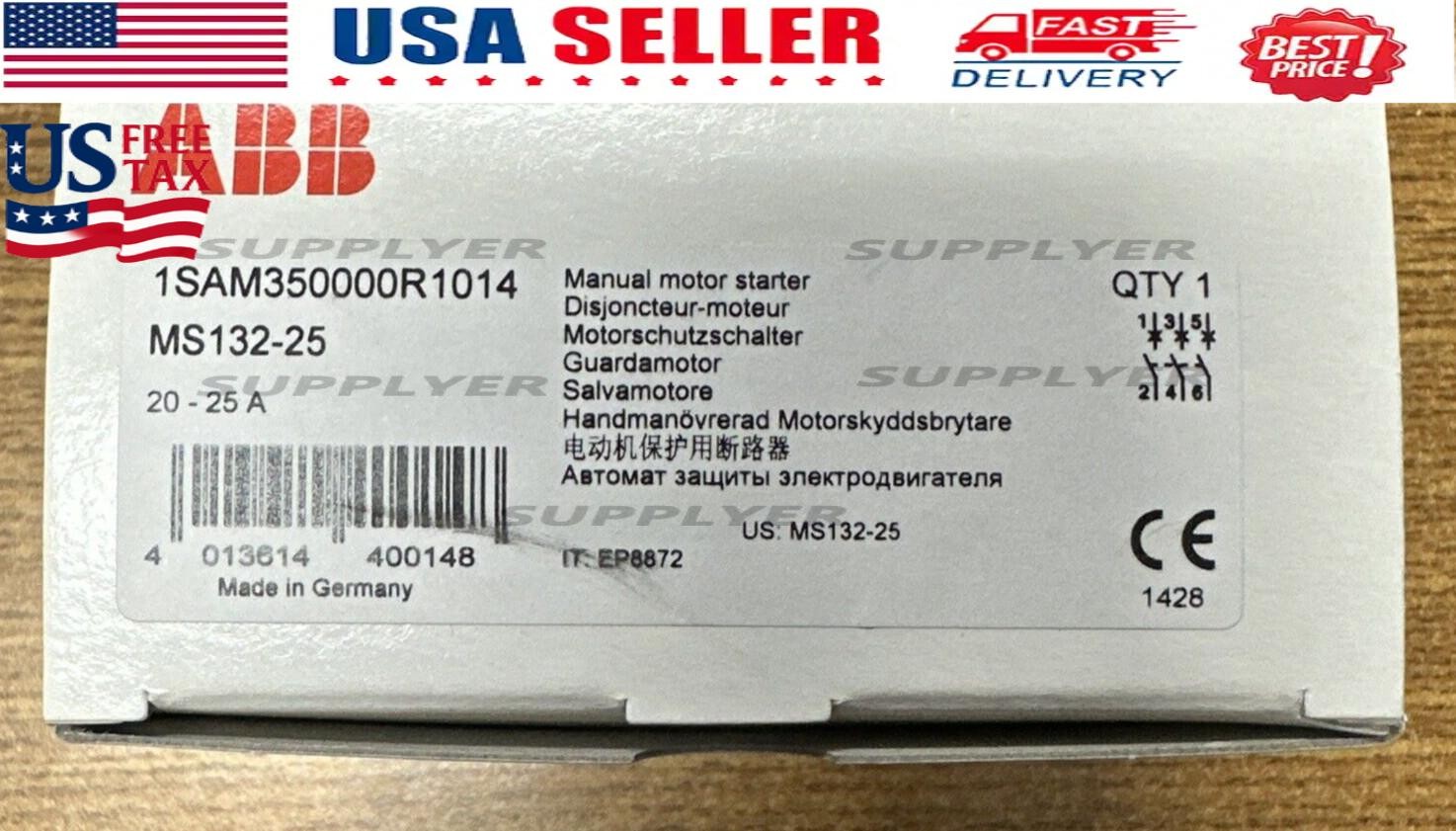 ABB MS132-25 1SAM350000R1014 MANUAL MOTOR STARTER 20-25A **NEW IN BOX**