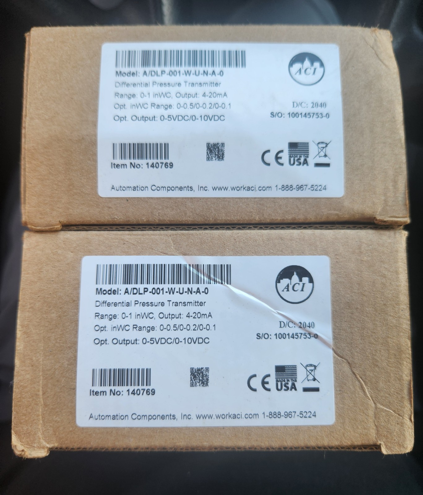 (2) ACI A/DLP-001-W-U-N-A-0 Press Transmitter NPT BRAND NEW!!!!
