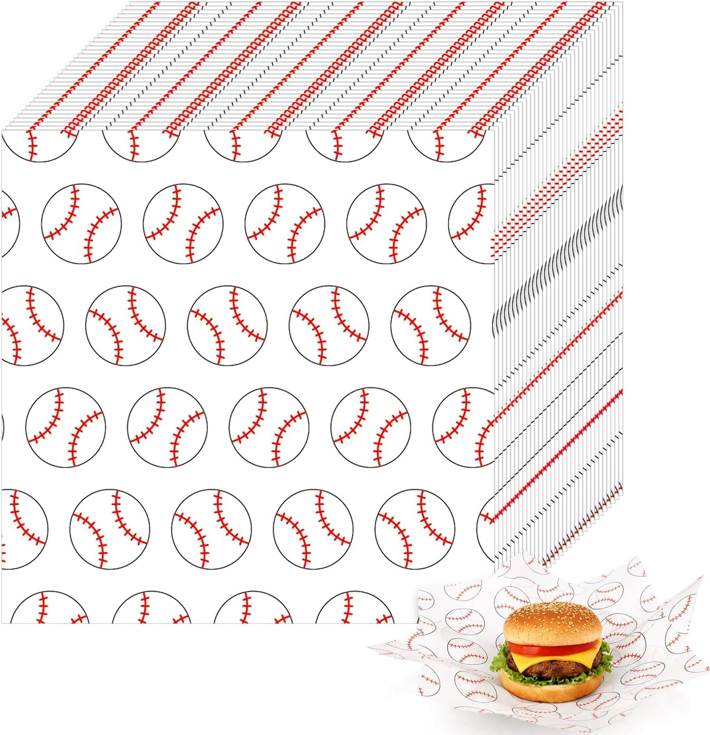 100Pcs Greaseproof Sandwich Paper Wraps, 18X18Cm/7.1X7.1In Greaseproof Delicates