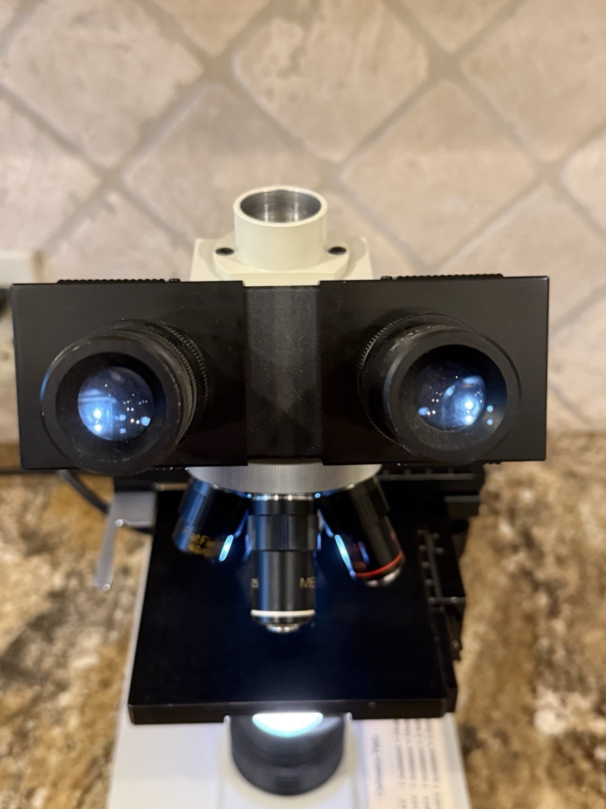 Meiji ML2000 Binocular Microscope 4x 10x 40x 100x Japan Mechanical Stage