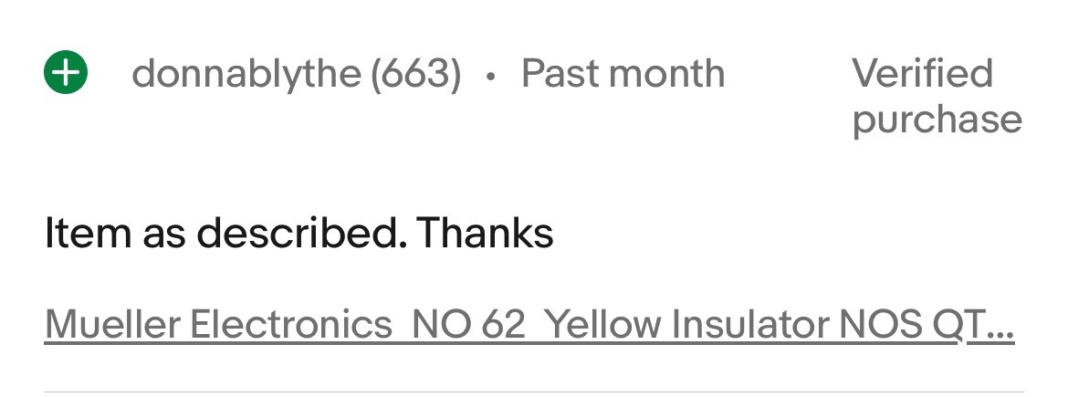 Mueller Electronics NO 62 Yellow Insulator NOS QTY-10 (New) Free Same Day Ship